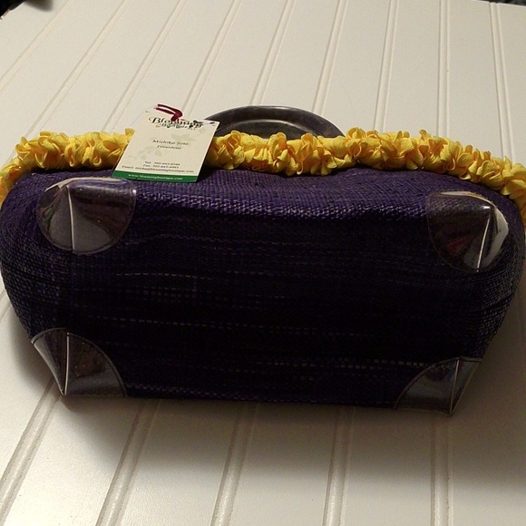 New with tags, Floral Woven Tote Straw Purse Handbag - Picture 3 of 7